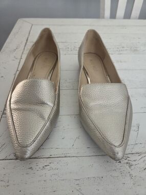 Nine West Metallic Gold Pointed Toe Loafers